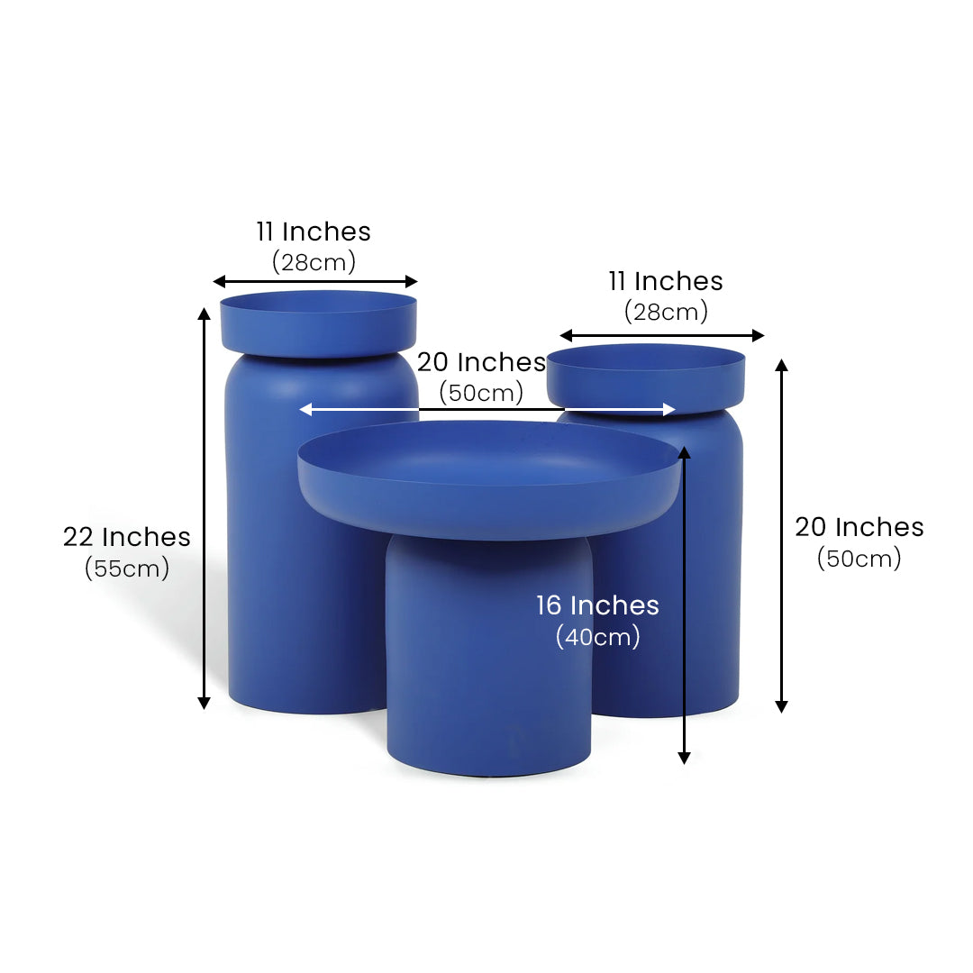 The New York Table Set of 3 Lista Blue