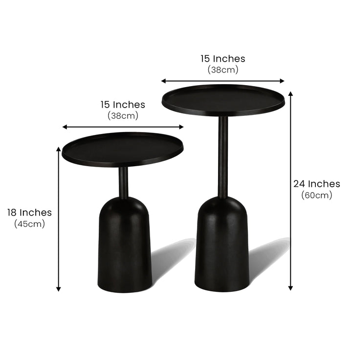 Cherish Side Table Set of 2 Black