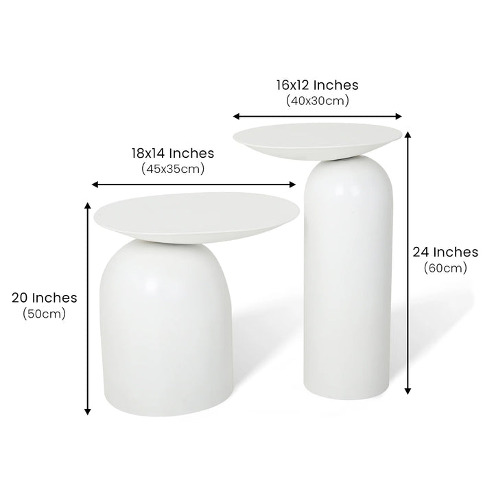 Dolphin Tables Set of 2 White