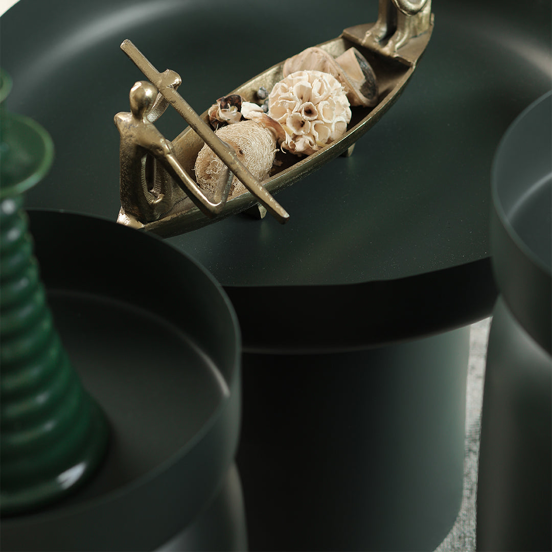 The New York Table Set of 3 Olive Green