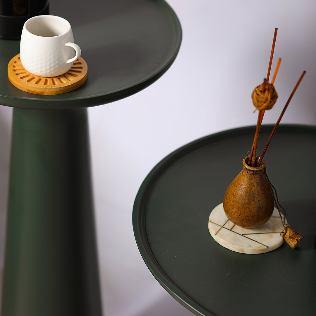 Belgrade Accent Table Set of 2 Olive Green