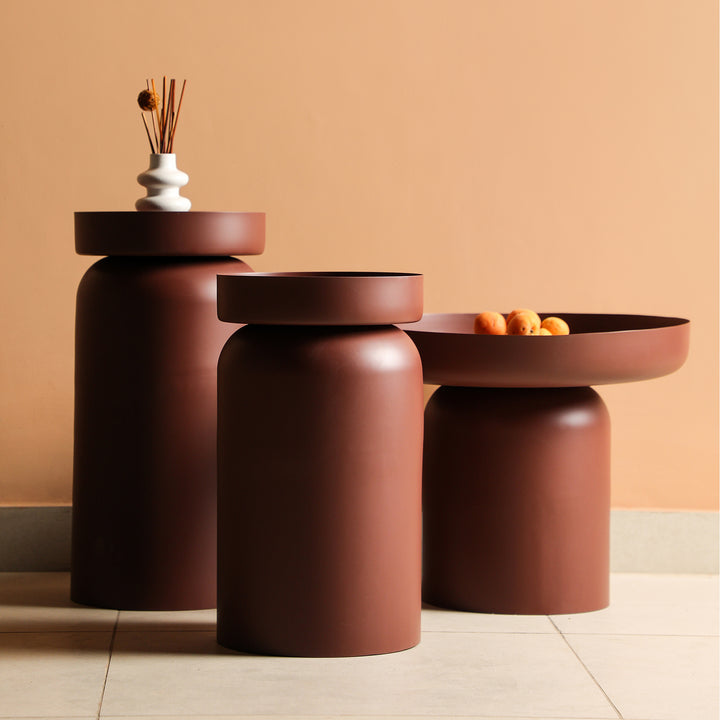 The New York Table Set of 3 Brown
