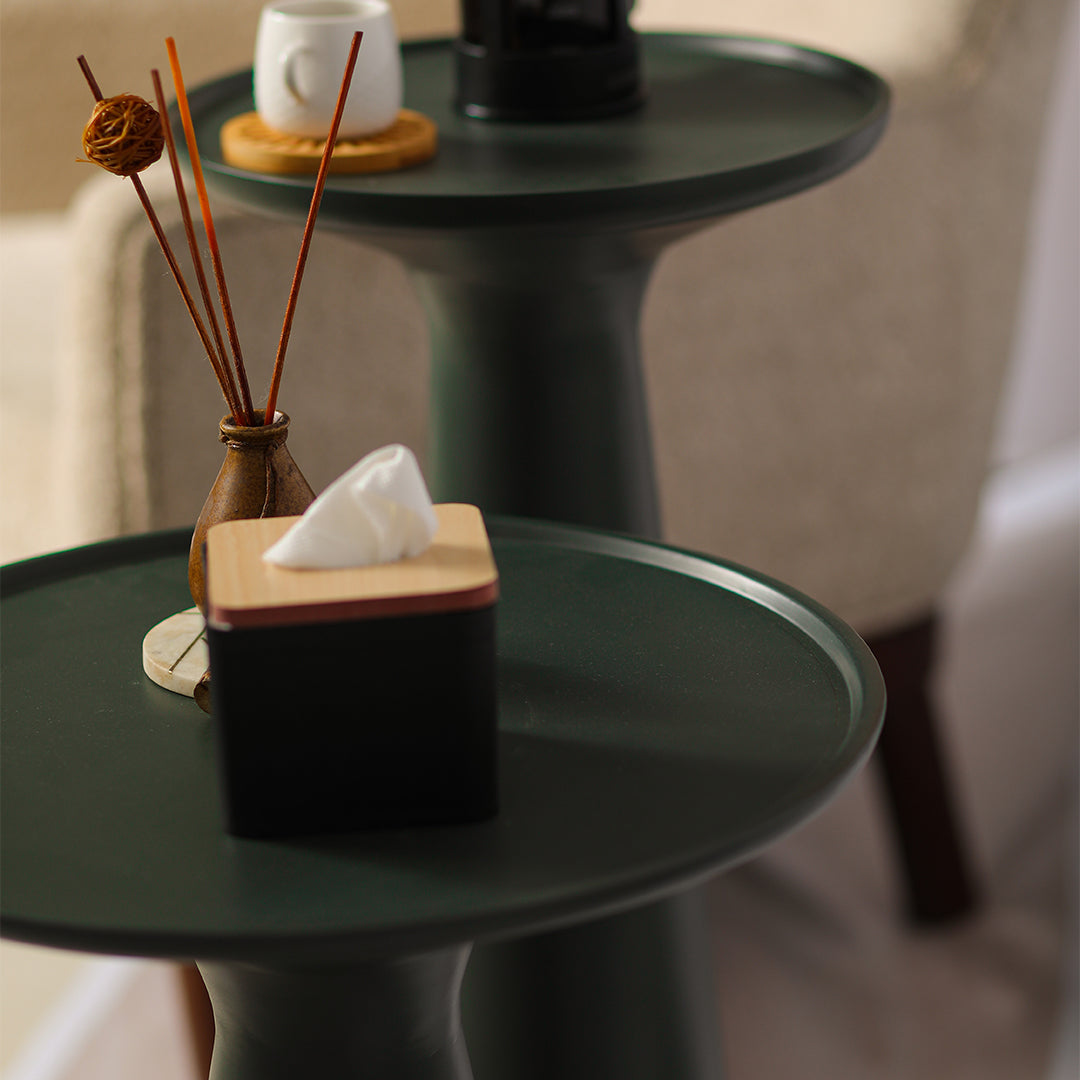 Belgrade Accent Table Set of 2 Olive Green