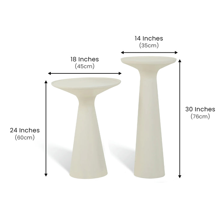Belgrade Accent Table Set of 2 Ivory