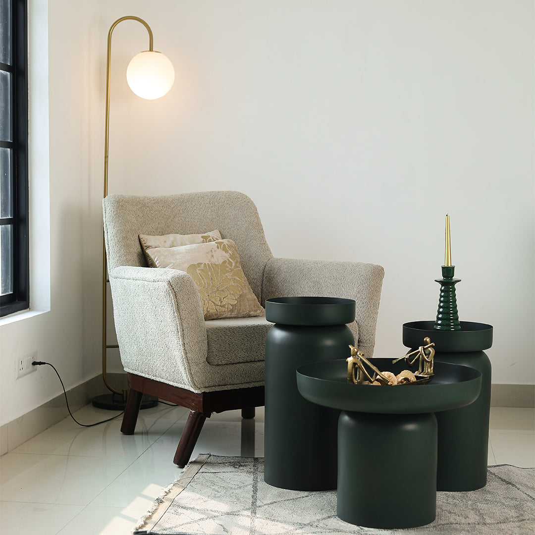 The New York Table Set of 3 Olive Green