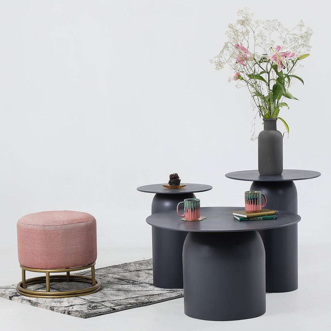 The Elegant Table set of 3 Solid Grey