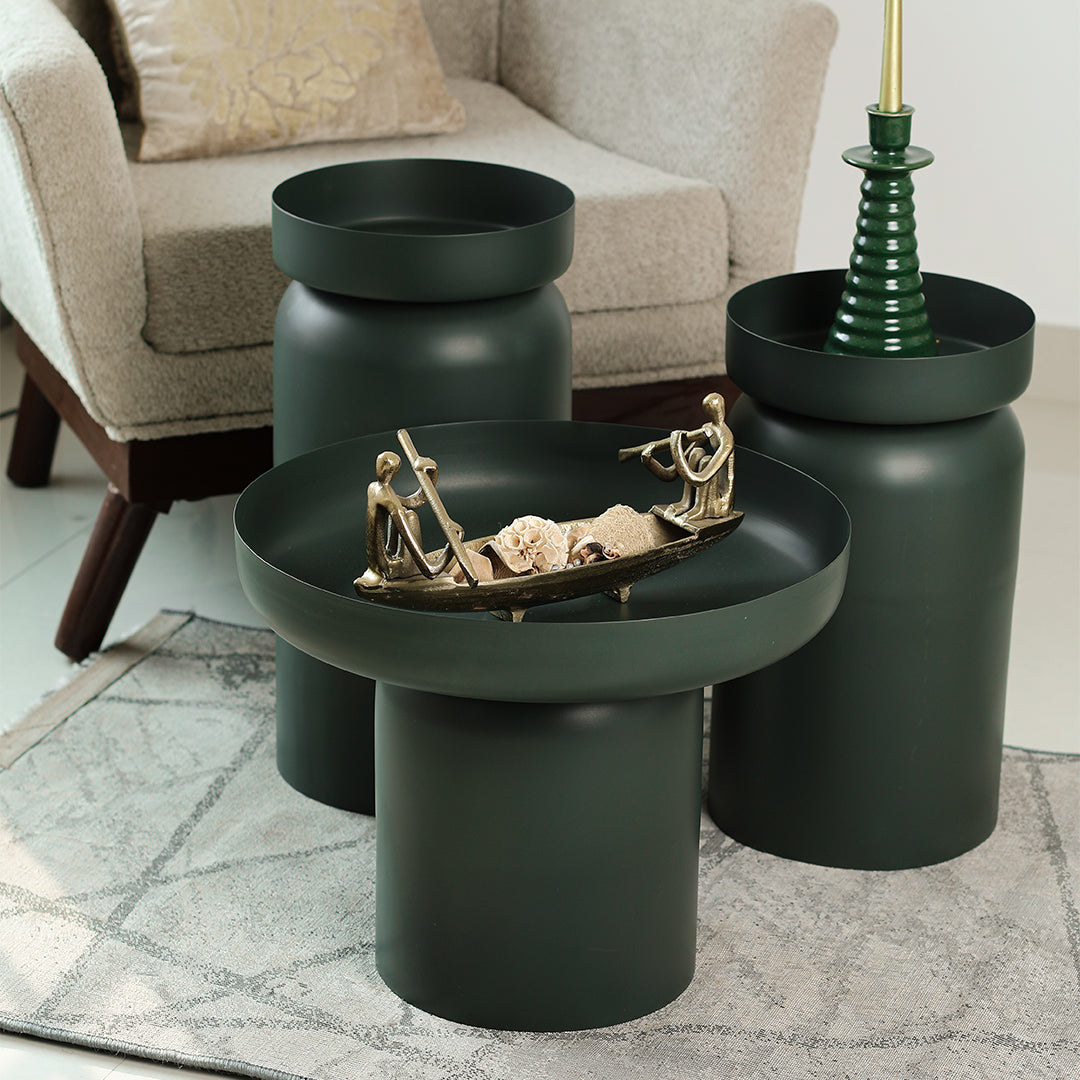 The New York Table Set of 3 Olive Green