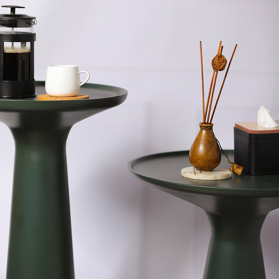 Belgrade Accent Table Set of 2 Olive Green