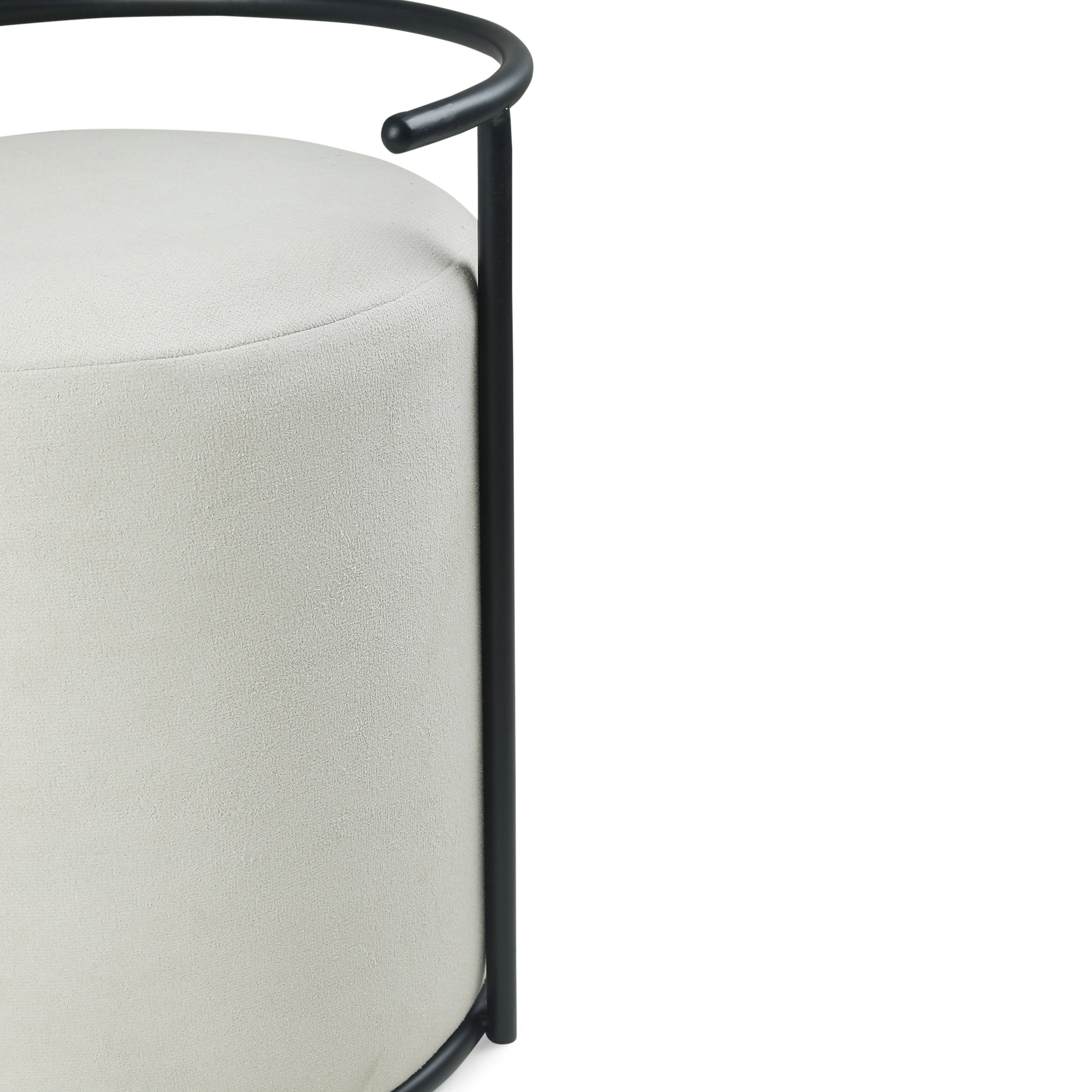 Atticus Pouffe Black with White