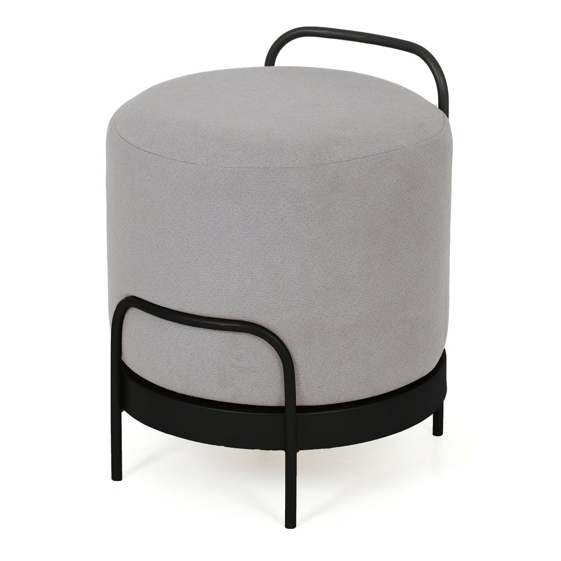 Cassius Pouffe Black with Light Grey