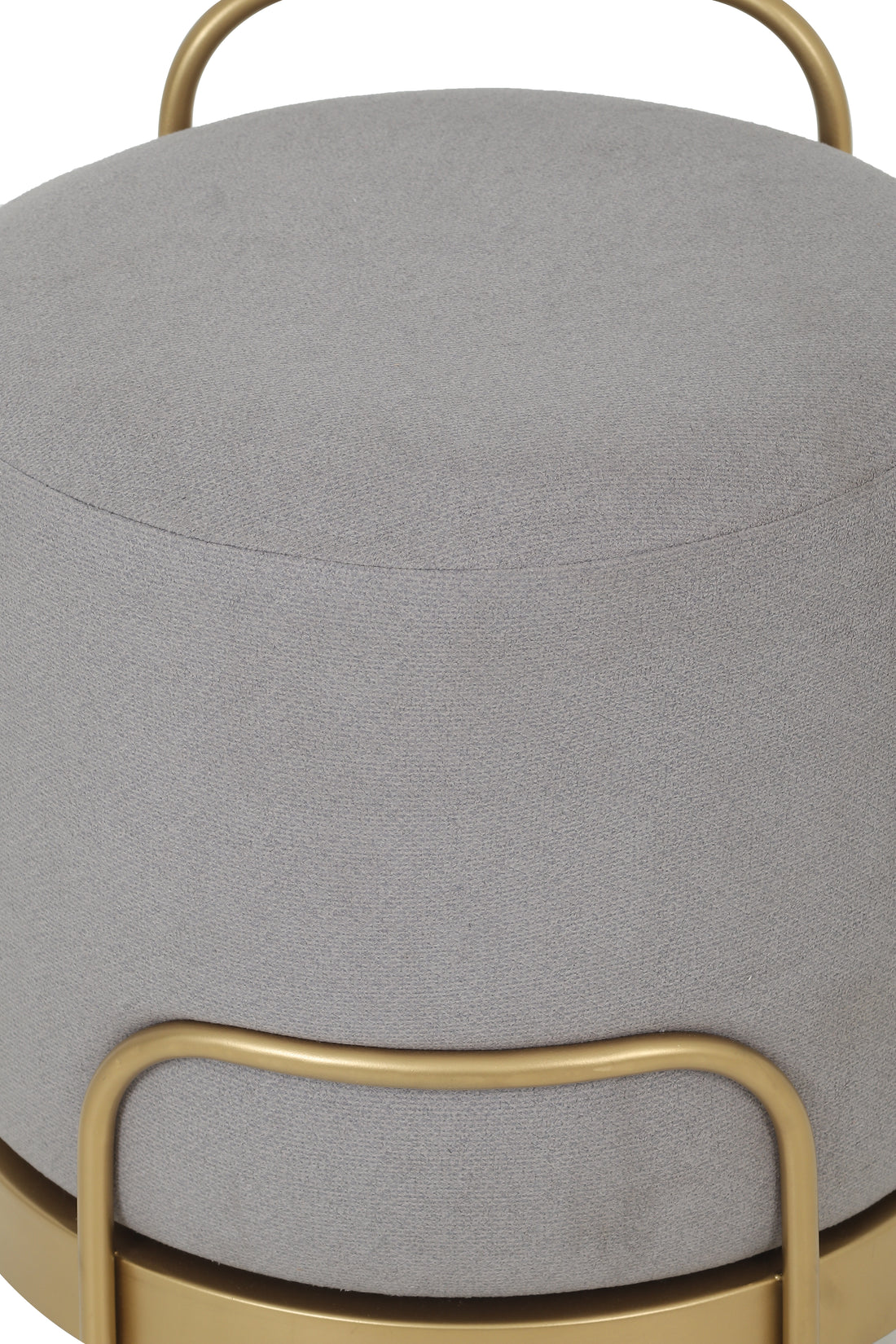 Cassius Pouffe Gold with Light Grey