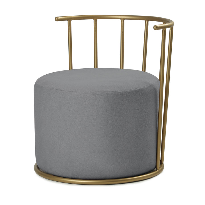 Roman Pouffe Gold with Dark Grey
