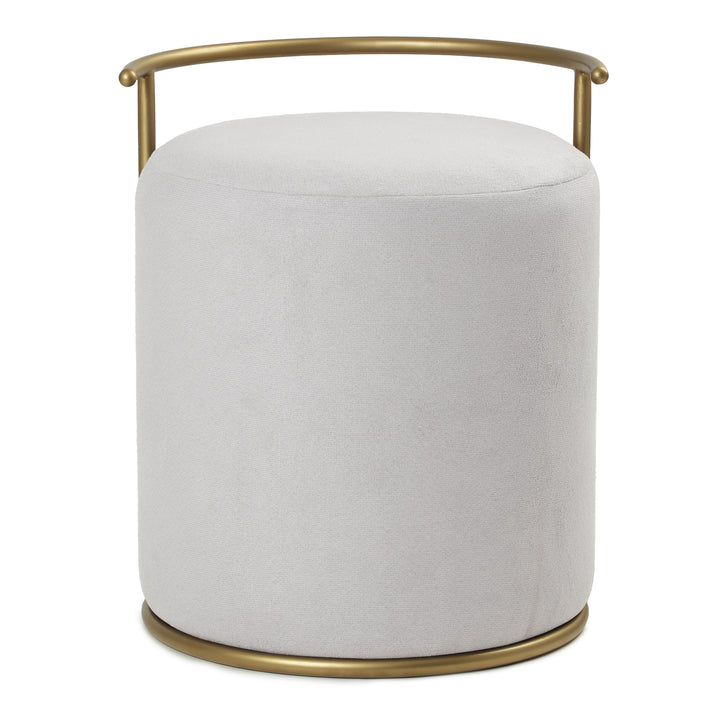 Atticus Pouffe Gold with Light Grey