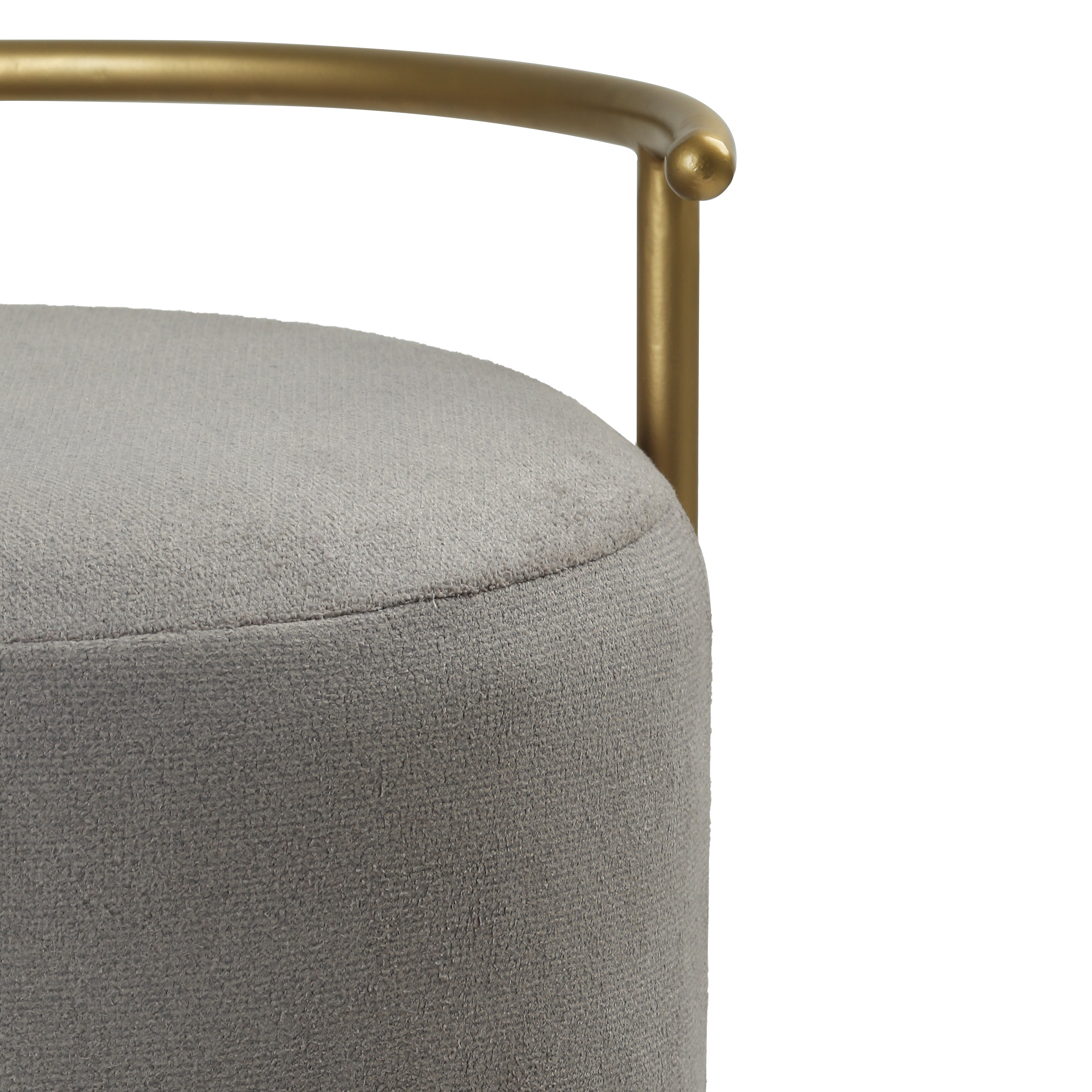 Atticus Pouffe Gold with Dark Grey